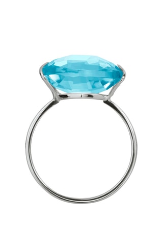 Bague - Or blanc et topaze