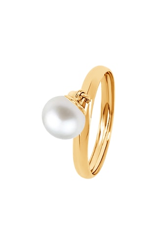 Bague - Or jaune et perle de culture