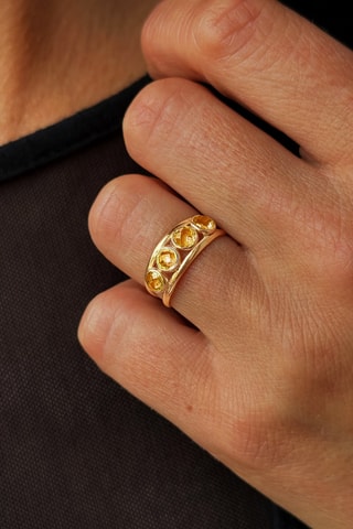 Bague - Or jaune et citrines