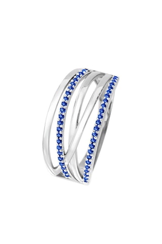 Bague - Or blanc et saphirs