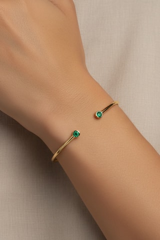 Jonc - Or jaune et émeraudes