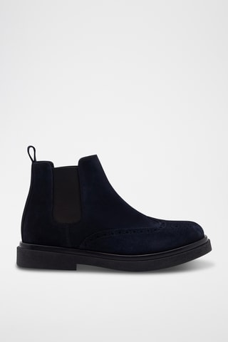 Bottines Chelsea en cuir Gabin - Bleu marine