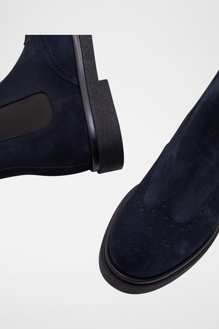 Bottines Chelsea en cuir Gabin - Bleu marine