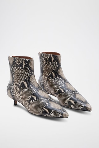 Bottines en cuir de veau Kendo - Noir et blanc