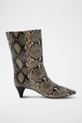 Bottines en cuir de veau Kristen - Marron et noir