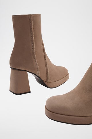 Bottines en cuir Lotenia - Taupe
