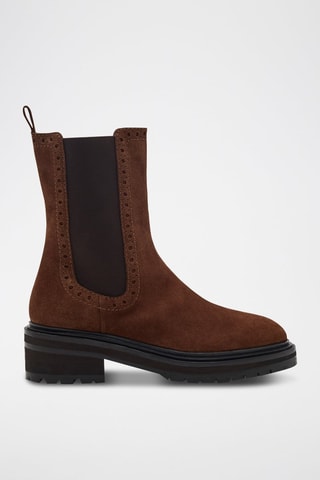 Bottines Chelsea en cuir de veau nubuck Mayfair - Marron foncé
