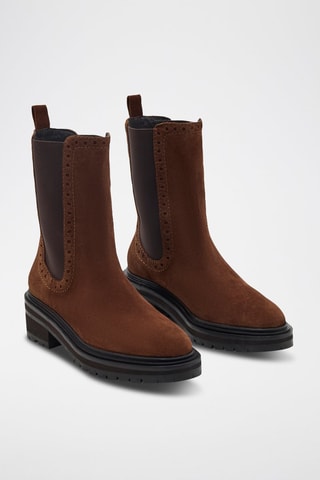 Bottines Chelsea en cuir de veau nubuck Mayfair - Marron foncé