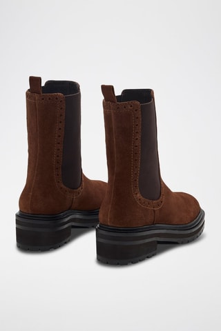 Bottines Chelsea en cuir de veau nubuck Mayfair - Marron foncé