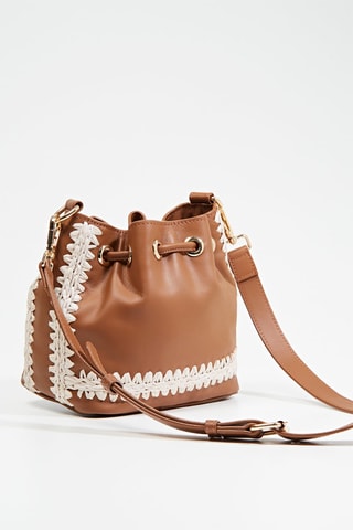 Sac seau en cuir Isalys - Cognac