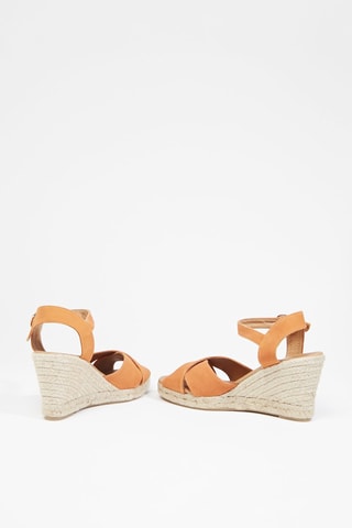Sandales compensées en cuir nubuck Omella - Orange