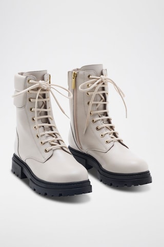 Bottines en cuir de veau Tataouine - Ecru