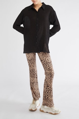 Pantaloni flare a vita alta - Marrone