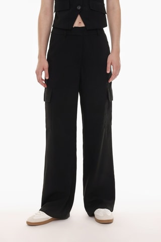 Pantaloni cargo a vita alta - Nero