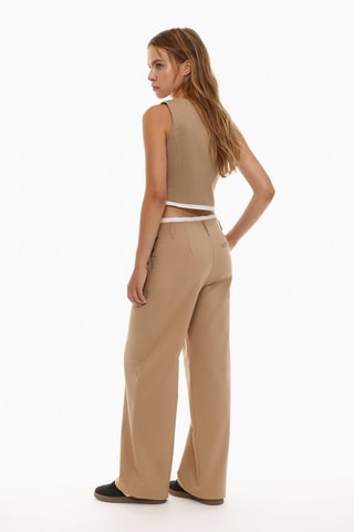 Pantaloni straight - Marrone chiaro