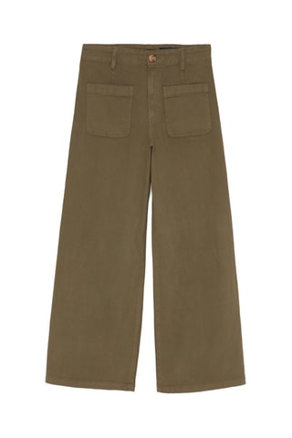 Pantaloni 7/8 a vita alta - Verde oliva