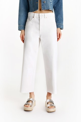 Jeans 7/8 a vita alta - Bianco