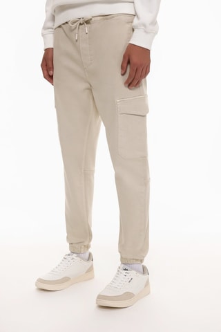 Pantaloni sportivi effetto jeans in pile - Beige