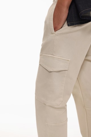 Pantaloni sportivi effetto jeans in pile - Beige