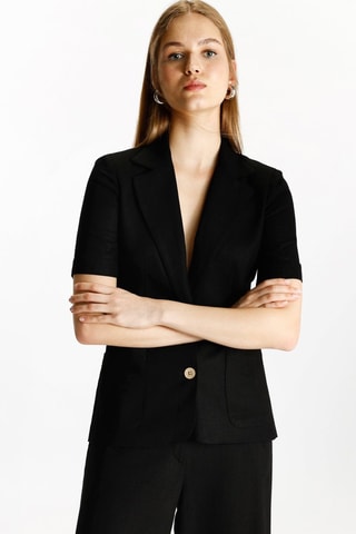 Giacca in lino - Nero