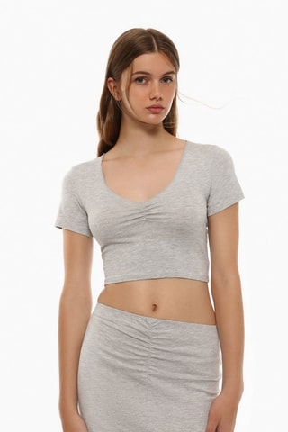 Crop top - Grigio melange