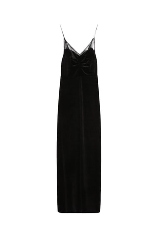 Abito taglio dritto in velluto - Nero