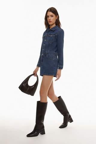 Abito taglio dritto in jeans - Blu