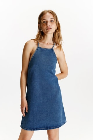 Abito taglio dritto in jeans - Navy