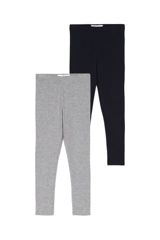 2 leggings - Grigio melange e navy