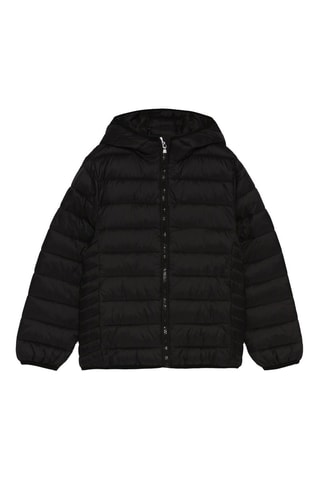 Piumino con cappuccio - Nero