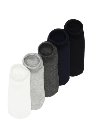 5 paia di calze - Bianco e grigio melange