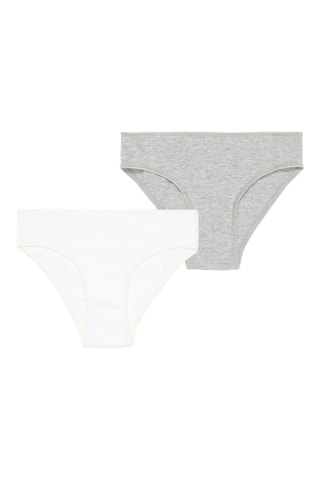 2 slip - Grigio melange e bianco