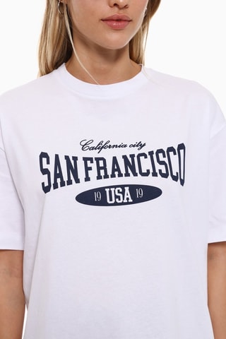 T-shirt oversize College Stockholm - Bianco