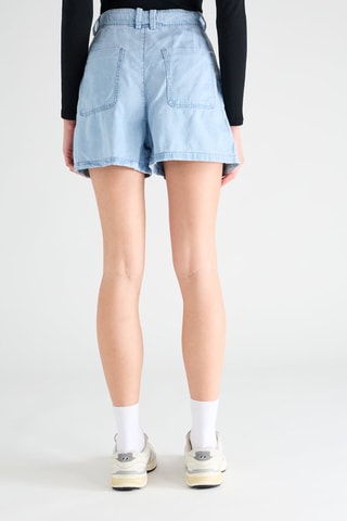 Shorts in jeans a vita alta - Azzurro
