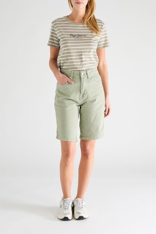 Bermuda in jeans a vita alta - Verde acqua