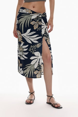 Gonna midi - Navy ed ecrù