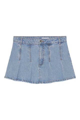 Gonna plissé in jeans - Blu