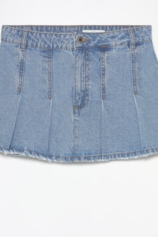 Gonna plissé in jeans - Blu