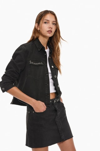 Minigonna in jeans - Nero