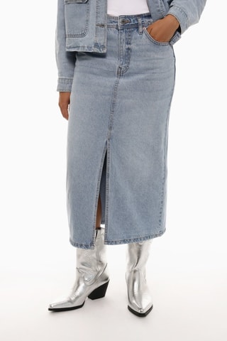 Gonna midi in jeans - Blu