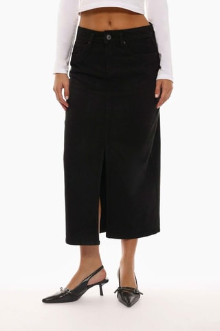 Gonna midi in jeans - Nero