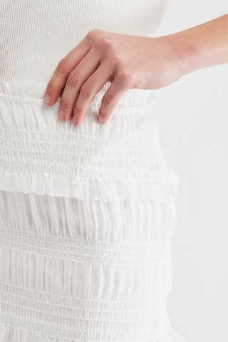 Minigonna a vita alta - Bianco