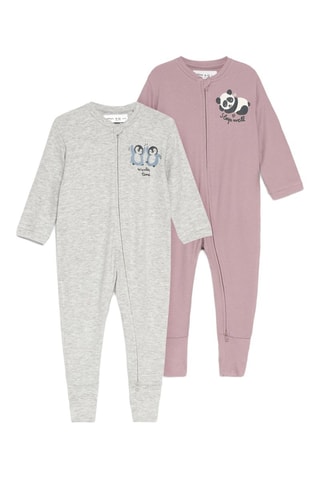 2 pigiamini - Viola e grigio melange