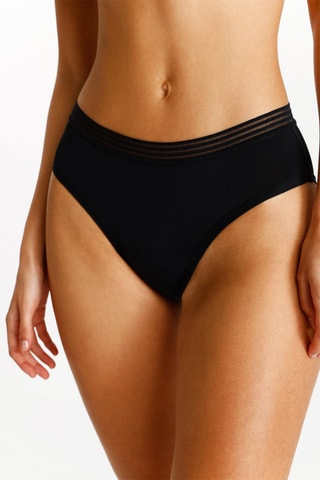 2 slip mestruali a vita alta - Nero
