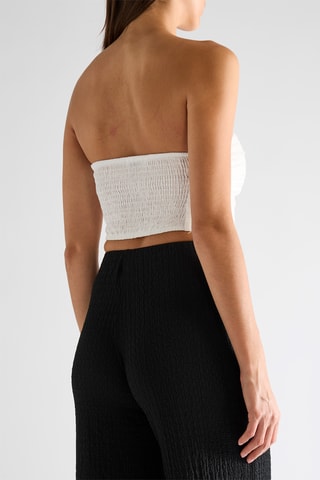 Crop top in lino - Bianco