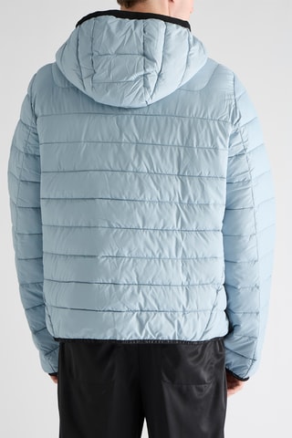 Piumino con cappuccio - Celeste