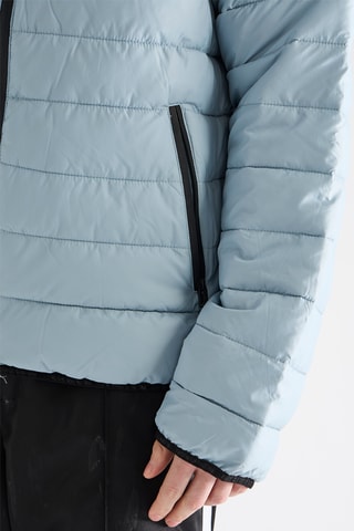 Piumino con cappuccio - Celeste