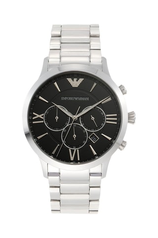 Montre à quartz en acier - Chronographe - Argenté