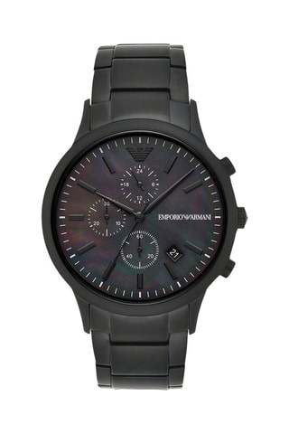 Montre à quartz en acier - Chronographe - Noir