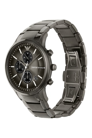 Montre à quartz en acier - Chronographe - Anthracite et noir